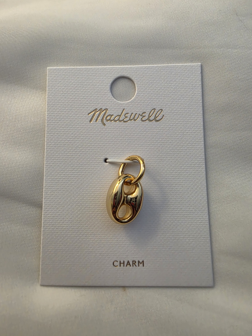 Madewell Gold-Plated Puffed Mariner Link Charm Pendant
